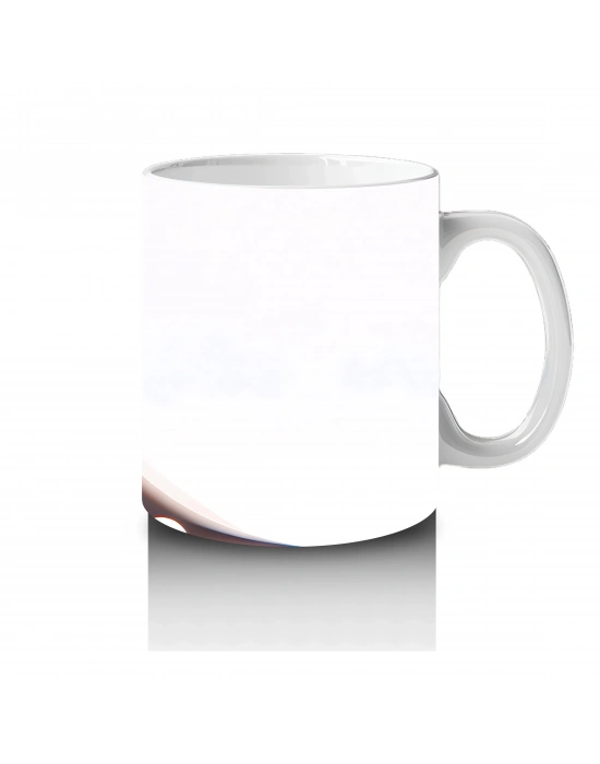 Pembe Kalpli Fon Üzerinden Bakan Sevimli Civciv - Baskılı kahve kupası