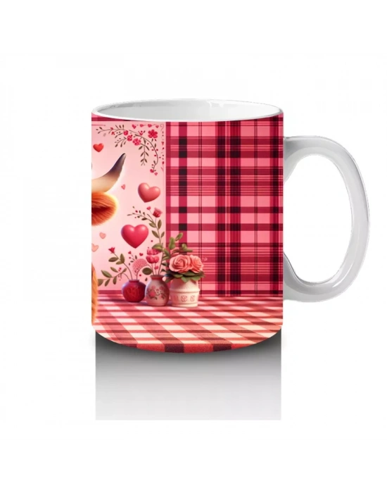 Pembe Kalpli Sahne Üzerinde Şapkalı Boğa – Baskılı Kahve Kupası