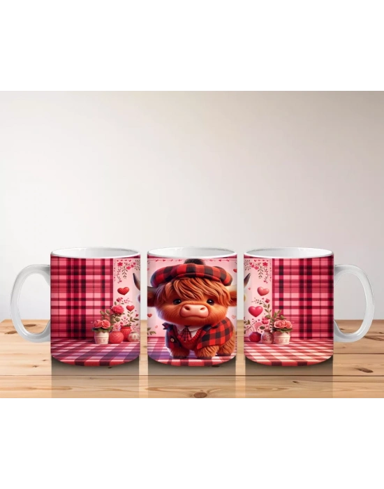 Pembe Kalpli Sahne Üzerinde Şapkalı Boğa – Baskılı Kahve Kupası