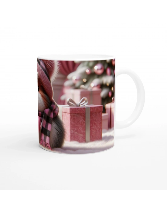 Pembe Kalpli Şapkalı Ginepig Temalı Baskılı Kupa Bardak