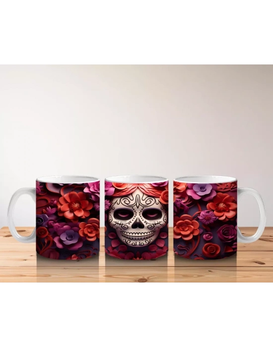 Pembe Karanlıkta Kurukafa Bakışı – Hediyelik Kahve Kupası