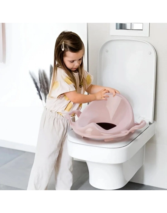 Pembe Kulplu Çocuk Klozet Adaptörü