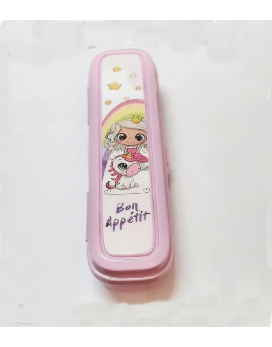 Pembe Multi Renkli Kapaklı Kalemlik Kutusu -çanta İçi Saklama - Diş Fırçası - Makyaj Fırçası Kutu