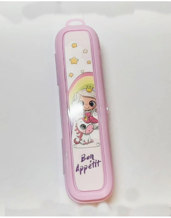 Pembe Multi Renkli Kapaklı Kalemlik Kutusu -çanta İçi Saklama - Diş Fırçası - Makyaj Fırçası Kutu