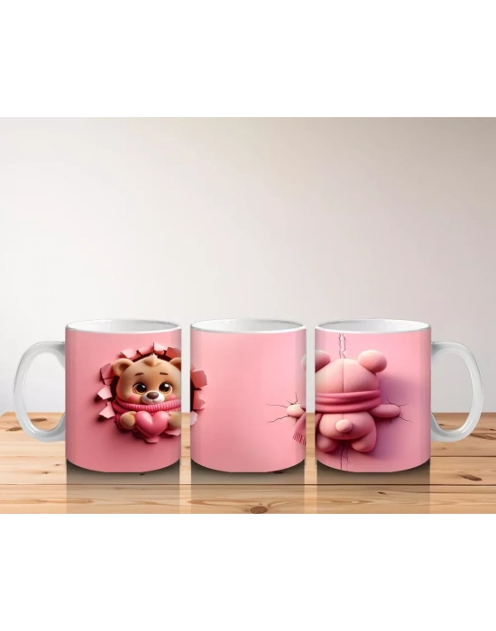 Pembe Oyuncak Ayılar – Baskılı Kahve Kupası