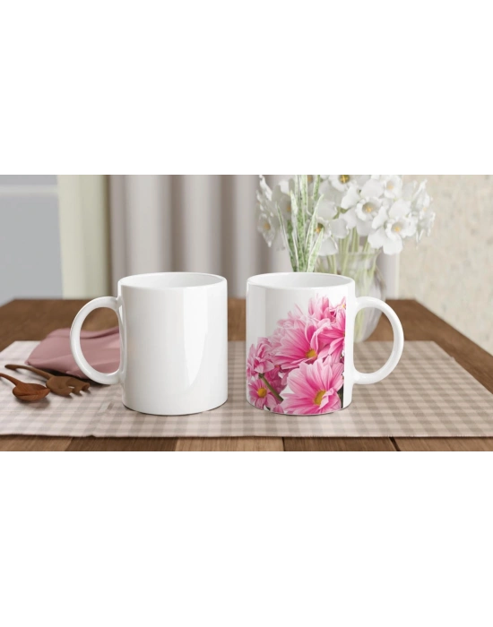 Pembe Papatya Demeti Desenli Kupa Bardak