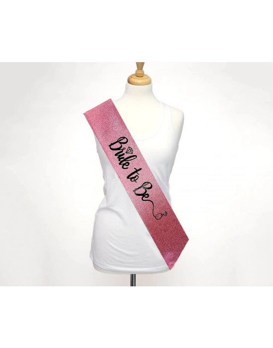 Pembe Siyah Alyanslı Bride To Be Kuşak Kemer