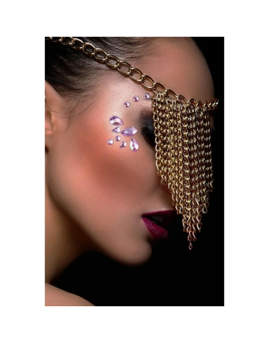 Pembe Taşlı Makyaj Yüz Süsü