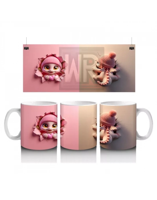 Pembe Tulumlu Oyuncak Bebekler – Baskılı Kahve Kupası