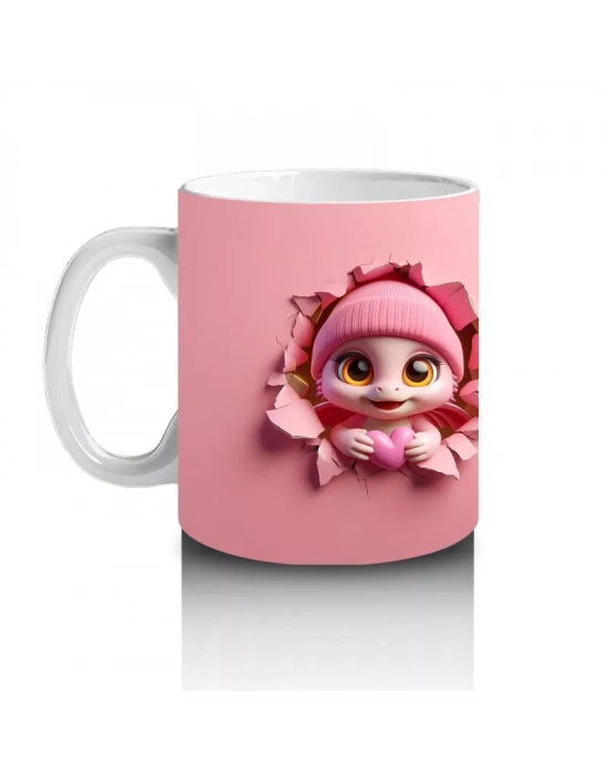 Pembe Tulumlu Oyuncak Bebekler – Baskılı Kahve Kupası
