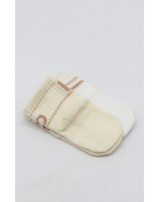 Penye Kaymaz Soket Çorap 2li 10144 Bej Ekru