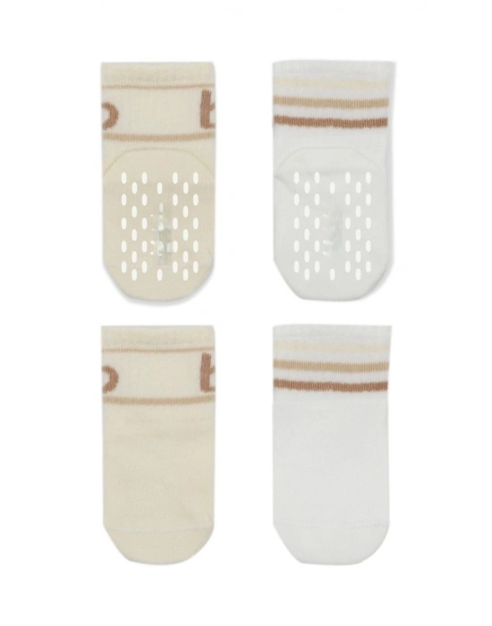 Penye Kaymaz Soket Çorap 2li 10144 Bej Ekru