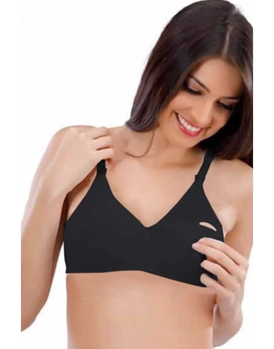 Penye Pamuklu Emzirme Sütyeni Siyah