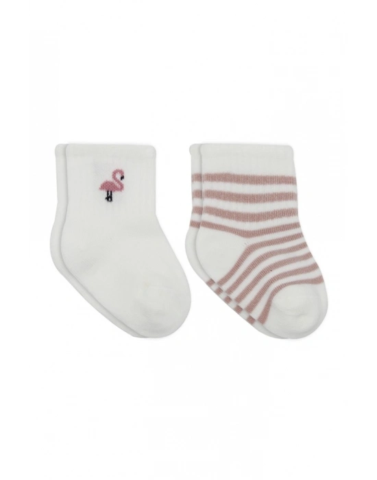 Penye Soket Çorap 2li 10139 Ekru Lila