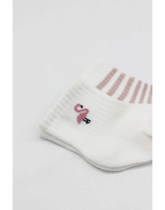 Penye Soket Çorap 2li 10139 Ekru Lila