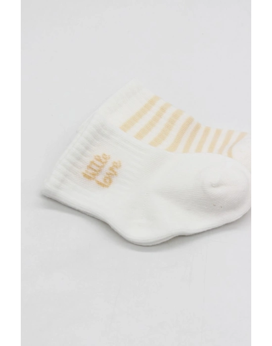 Penye Soket Çorap 2li 10139 Ekru Somon