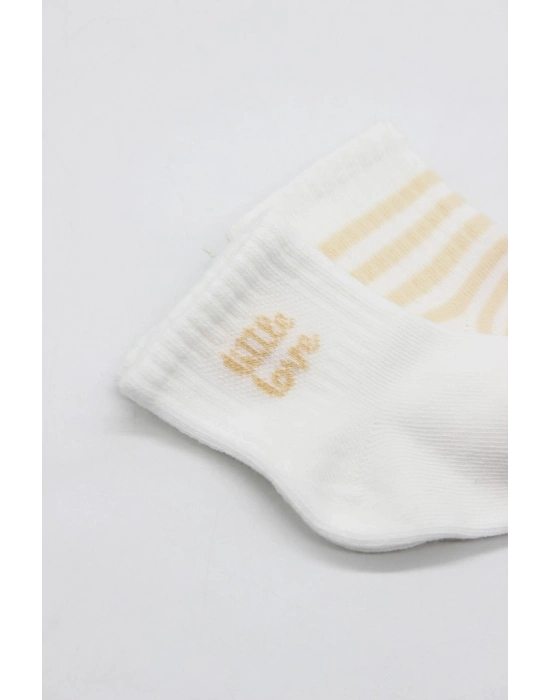 Penye Soket Çorap 2li 10139 Ekru Somon
