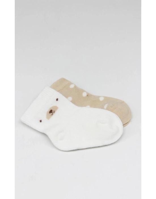 Penye Soket Çorap 2li 10142 Ekru Bej