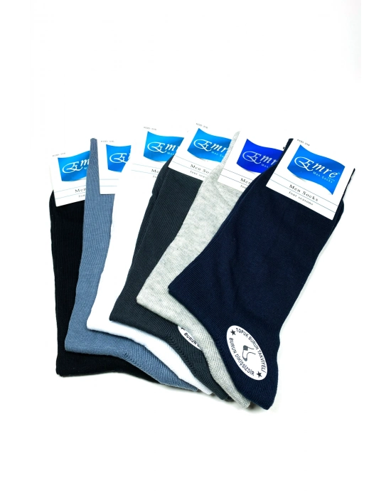 Penye Yazlık Erkek Çorap Burun Dikişsiz Takviyeli Topuk ve Burun 6 çift