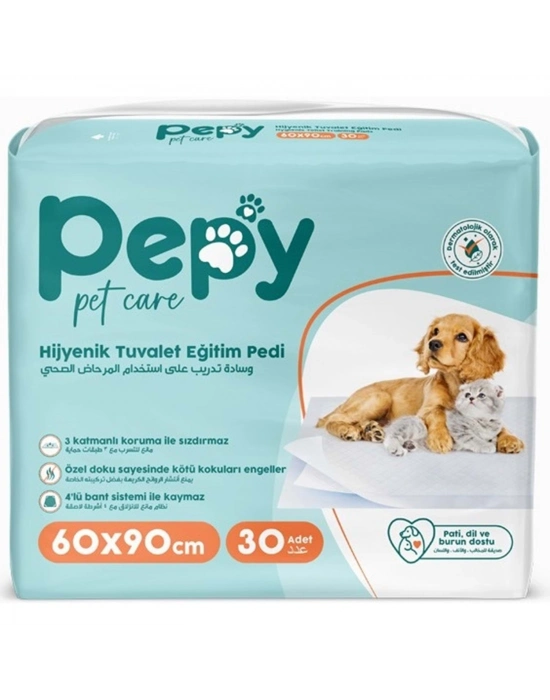 Pepy Evcil Hayvan Tuvalet Eğitim Pedi 60*90CM 30 Adet