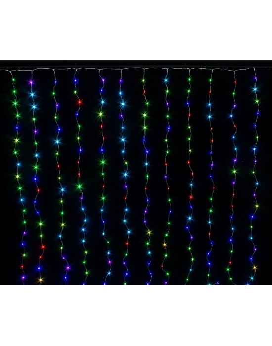 Perde Led  240 Ledli 8 Fonksiyonlu Dekor Lambası Rgb