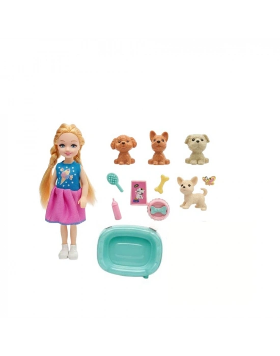 Pet Shop - Bebekli Köpek Bakım Seti - 7722-3 - Sarışın