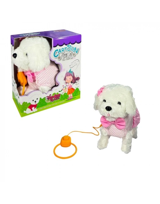 ® PFT-B025 PELUŞ TASMALI YÜRÜYEN KÖPEK PEMBE -VRD
