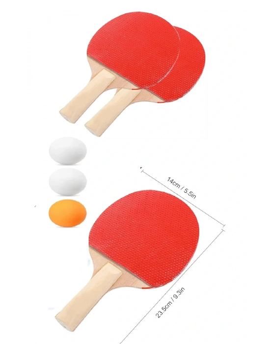 Ping Pong Masa Tenisi Seti Tenis Raketi Seti 2 Raket + 3 Ping Pong Topu  Spor Aksesuarları