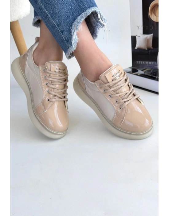 Piona Bej Rugan Bağcıklı Spor Ayakkabı