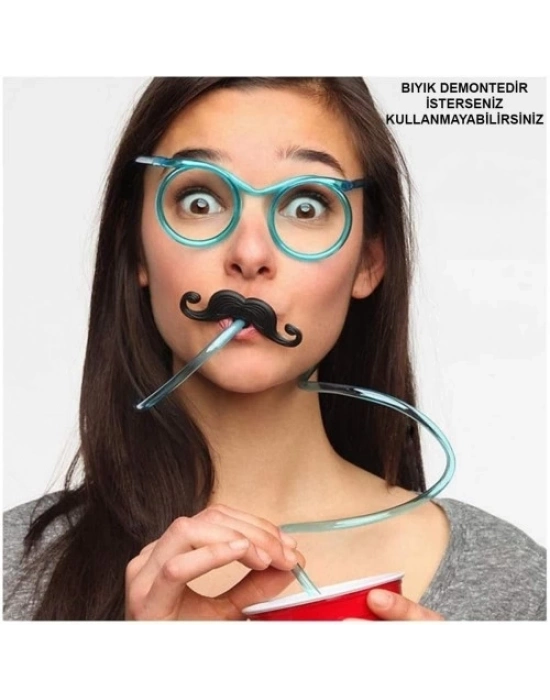 Pipetli Parti GözlüğüMavi Renk