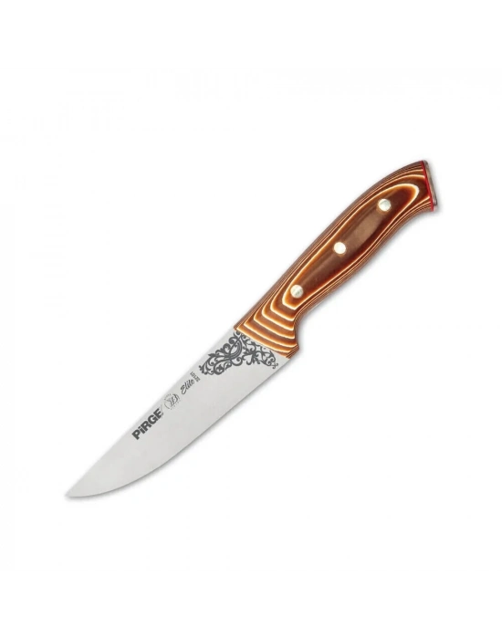 Pirge 32101 Elite Kurban, Kasap Bıçağı 14,5 Cm - Kahverengi Perçinli Kompozit Sap