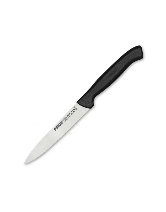 Pirge 38049 Ecco Tırtıklı Sebze, Et, Biftek Steak Bıçağı 12 Cm - Siyah