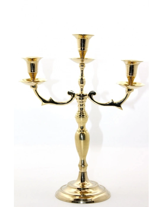 Pirinç 3lü Şamdan 27588