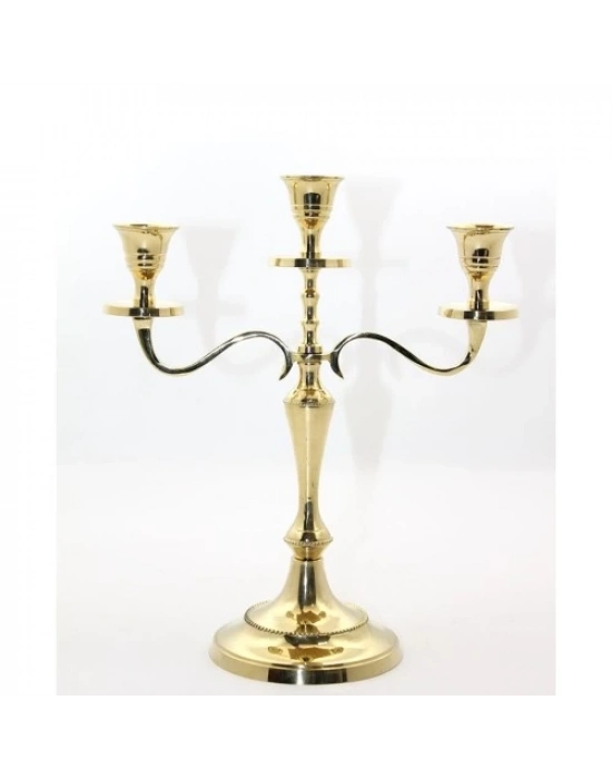 Pirinç 3lü Şamdan Model 1