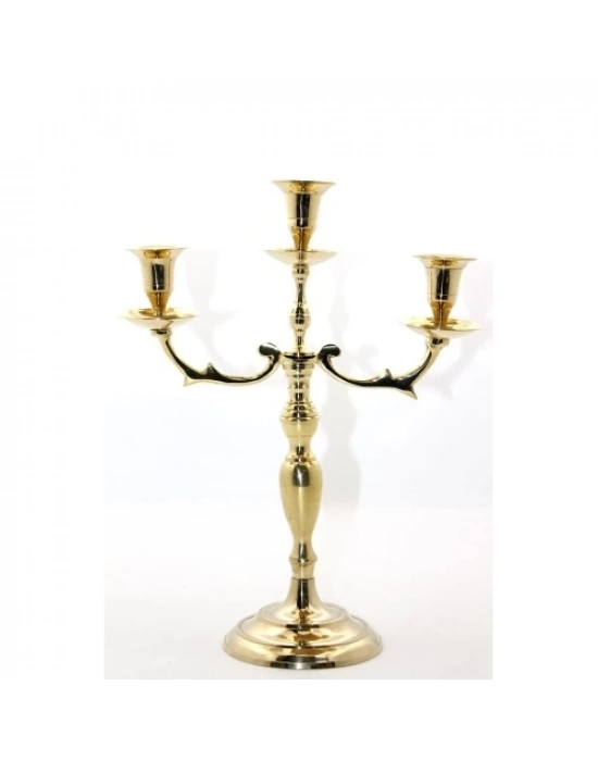 Pirinç 3lü Şamdan Model 2