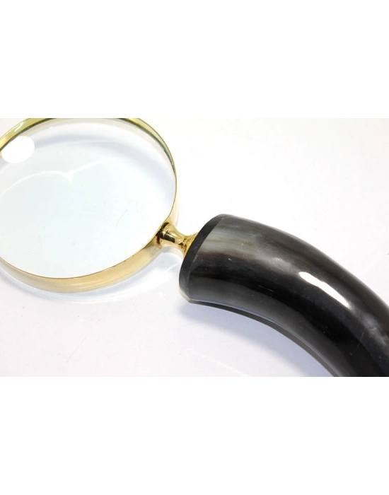 Pirinç Boynuz Saplı Büyüteç Model 3