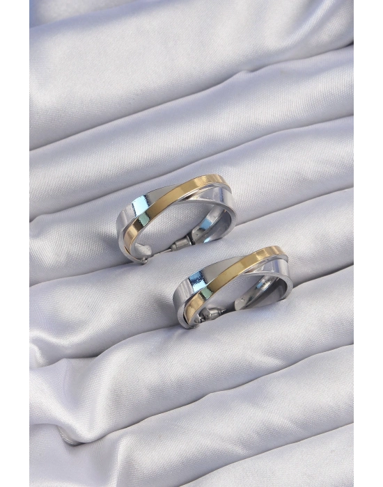 ® Pirinç Gold Gümüş Renkli Halka Küpe