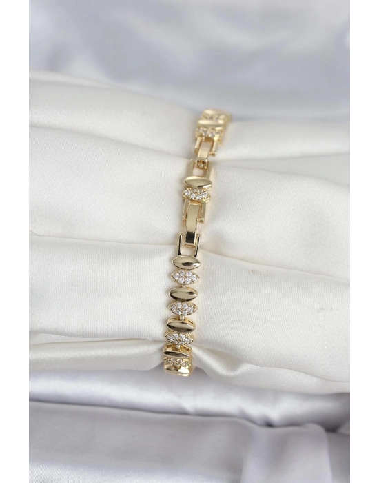 Pirinç Gold Renk Arpa Model Kadın Bileklik