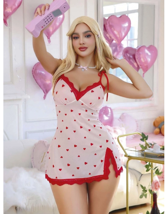 Kadın Ekru Kalp Desenli Dantel Detaylı elbise 5071