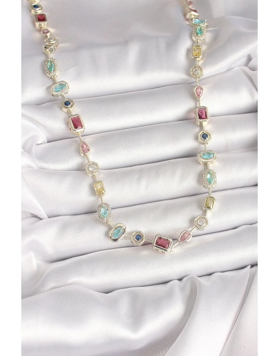 ® Pirinç Gold Renk Zirkon Taşlı VIP Seri Kadın Kolye