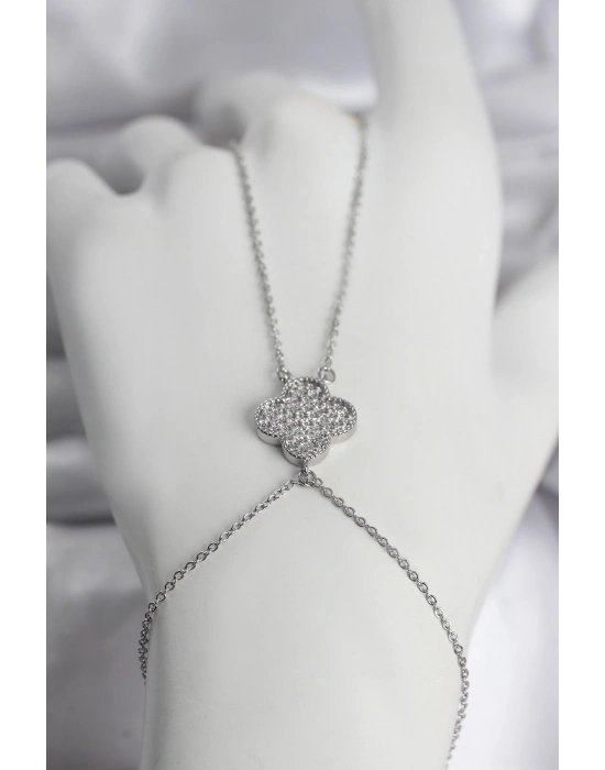 Pirinç Gümüş Renk Yonca Model Kadın Şahmeran