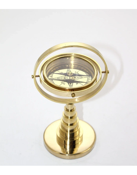 Pirinç Masa Üstü Pusula Model 1