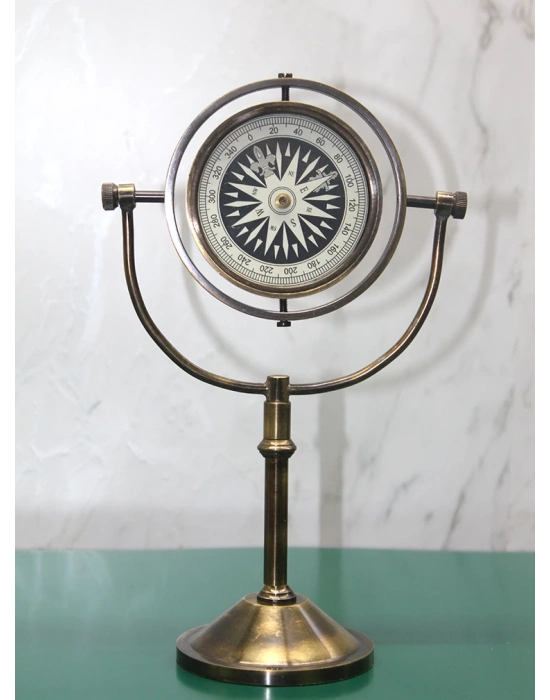 Pirinç Masa Üstü Pusula Model 4