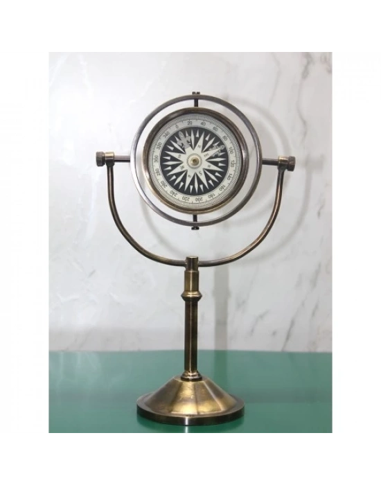 Pirinç Masa Üstü Pusula Model 4