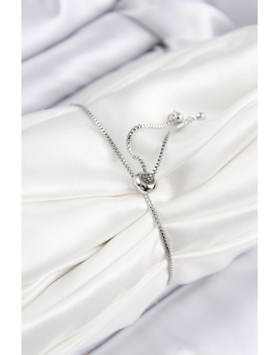 ® Pirinç Zirkon Taşlı Kare Model Gümüş Renk Asansörlü Kadın Bileklik