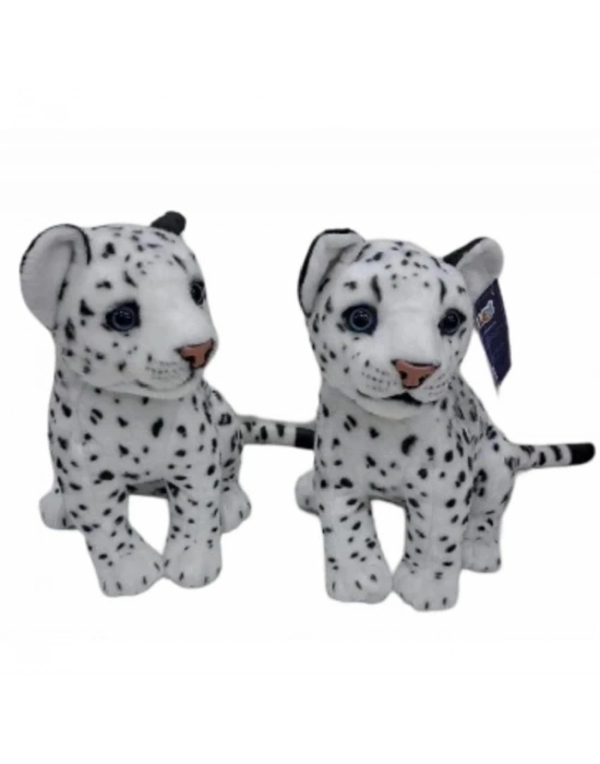 ® PL50135 25 CM OTURAN KÜÇÜK BEYAZ LEOPAR-HLY