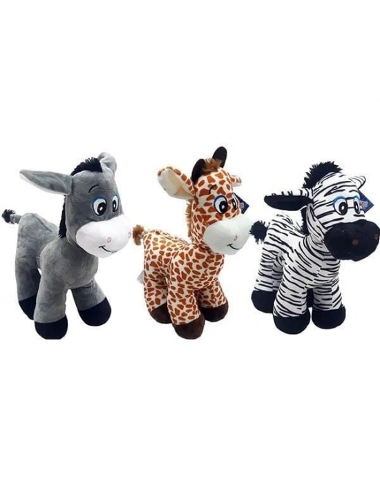 PL62896 - PELUŞ HAYVANLAR 30 CM EŞEK ZEBRA ZÜRAFA