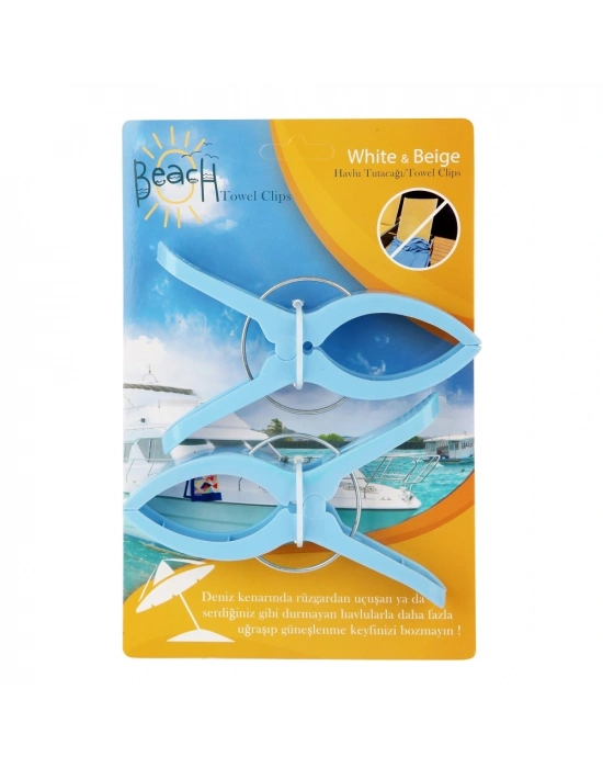 Plaj Havlu Mandalı - Şezlong Mandalı - Mandal Xl 2 Adet