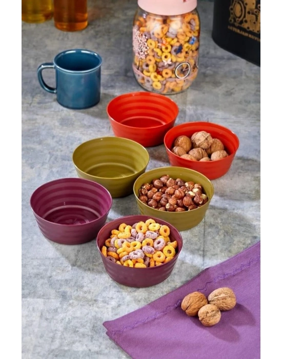 Plastik Çerezlik Sunumluk 6 Lı Kase Yonca Desen Royaleks-HT-001