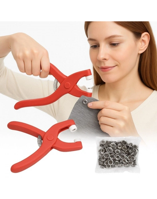 ®  Plastik Çıt Çıt Pensi–Kıyafet, Bebek Önlüğü, Gömlek ve Tekstil Ürünleri İçin Çıtçıt Takma Aleti